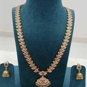 Multi stones Mango Micropolish haaram with buttalu