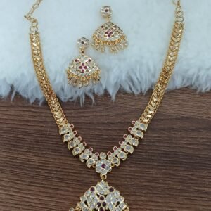 Small mangoes Micropolish neck set with earrings