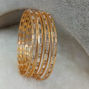 2.10 Double patti Micropolish bangles with stones (set of 2)