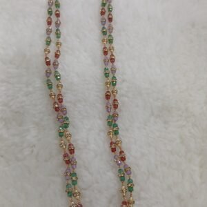 Diamond rings with multi CZ beads kattutheega double step chain