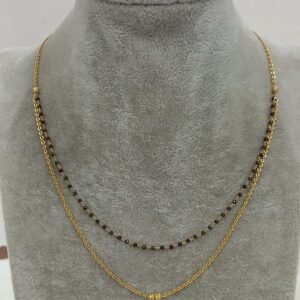 Simple Double line black diamonds with kattutheega & Chandrahaaram