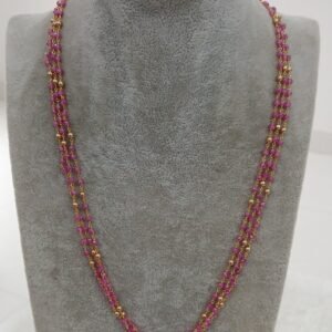 Pink CZ 3 lines Micropolish chain