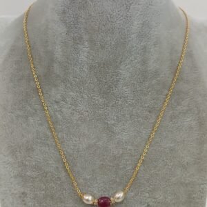 18 inches Real ruby & swarouski simple chain