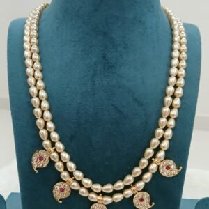 Double line swarouski with mango pendants