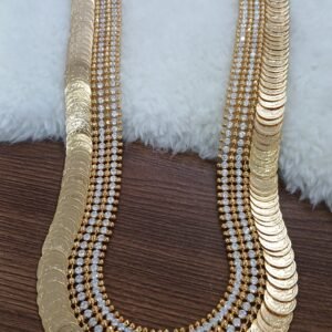 Big size gold copy Micropolish kaasu haaram with white stones