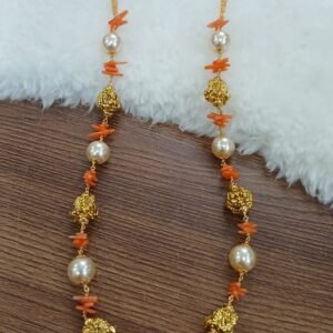 Real corals with lakshmi nakshi balls Micropolish chain with swarouski