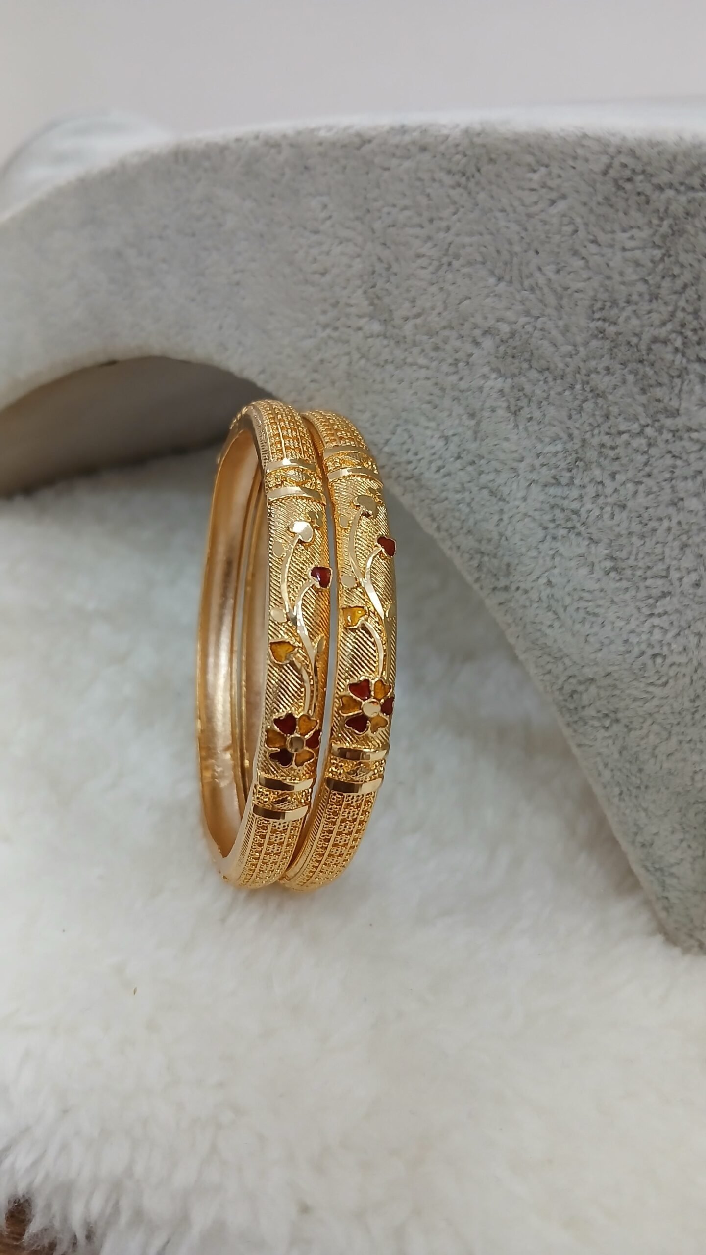 Yellow and Red Meenakari Micropolish bangles