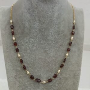 Natural gomedhakam beads chain
