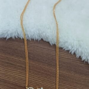 Micropolish chain with peacock stone pendant